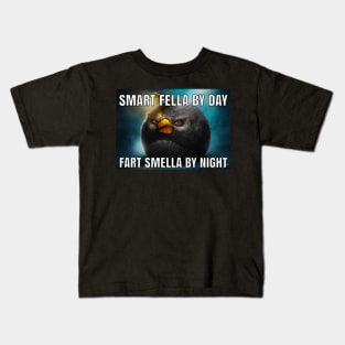 Smart Fella By Day Fart Smella By Night - Funny Shirts, Parody Tees, Smart Fella, Fart Shirt, Meme Shirt, Funny Gift Shirts, Meme Gifts Kids T-Shirt